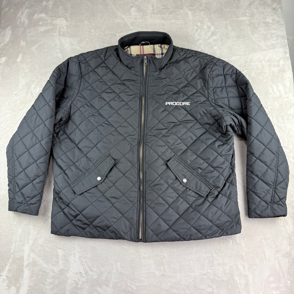 Brooks Brothers Quilted Jacket Mens 3XL Black Full Zip Preppy Lightweight EUC